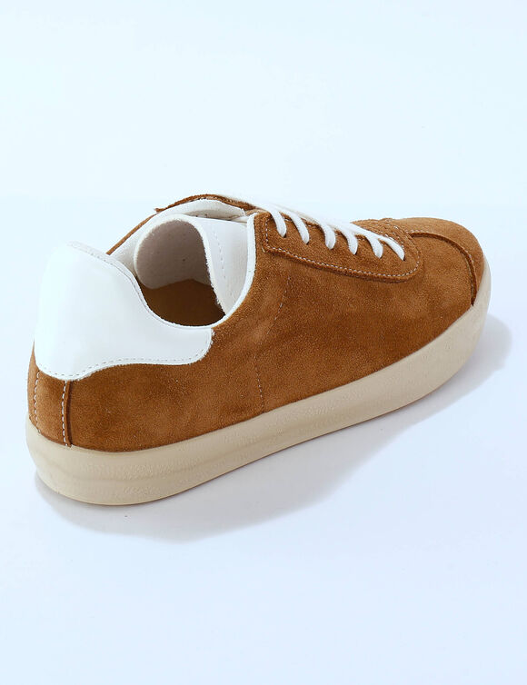 Baskets vintage croûte de cuir colorées (taupe) Baskets vintage croûte de cuir colorées (taupe)